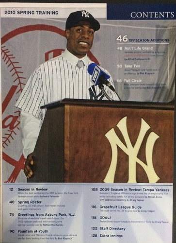 MLB 2010 YANKEES SPRING TRAINING PROGRAM DEREK JETER NEAR MINT