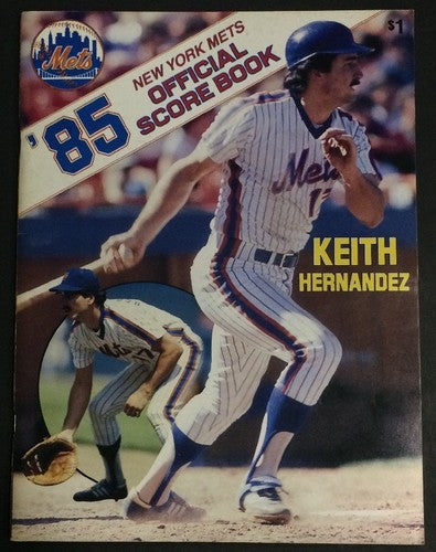 METS 1985 OFFICIAL PROGRAM KEITH HERNANDEZ METS VS EXPOS DARRYL Strawberry 2 HR