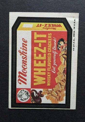 WHEEZ-IT & Hungry Jerk 1973 TOPPS WACKY PACKAGES VINTAGE STICKER TAN BACK Ex+