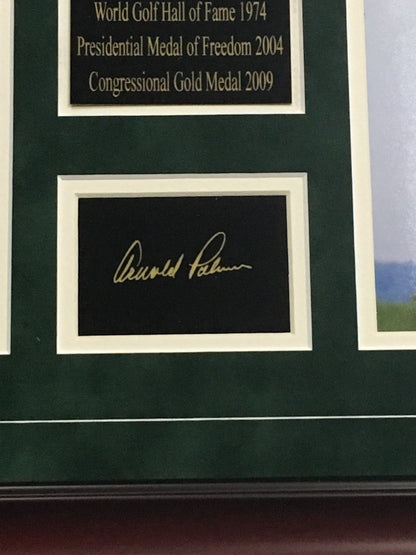 Arnold Palmer The King facsimile signed 2 8x10 photo golf collage framed suede