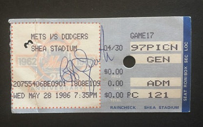 1986 Ny Mets Ticket Stub May 28 Shea Stadium Signed At Game Bob Ojeda  Auto