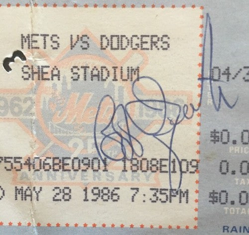 1986 Ny Mets Ticket Stub May 28 Shea Stadium Signed At Game Bob Ojeda  Auto
