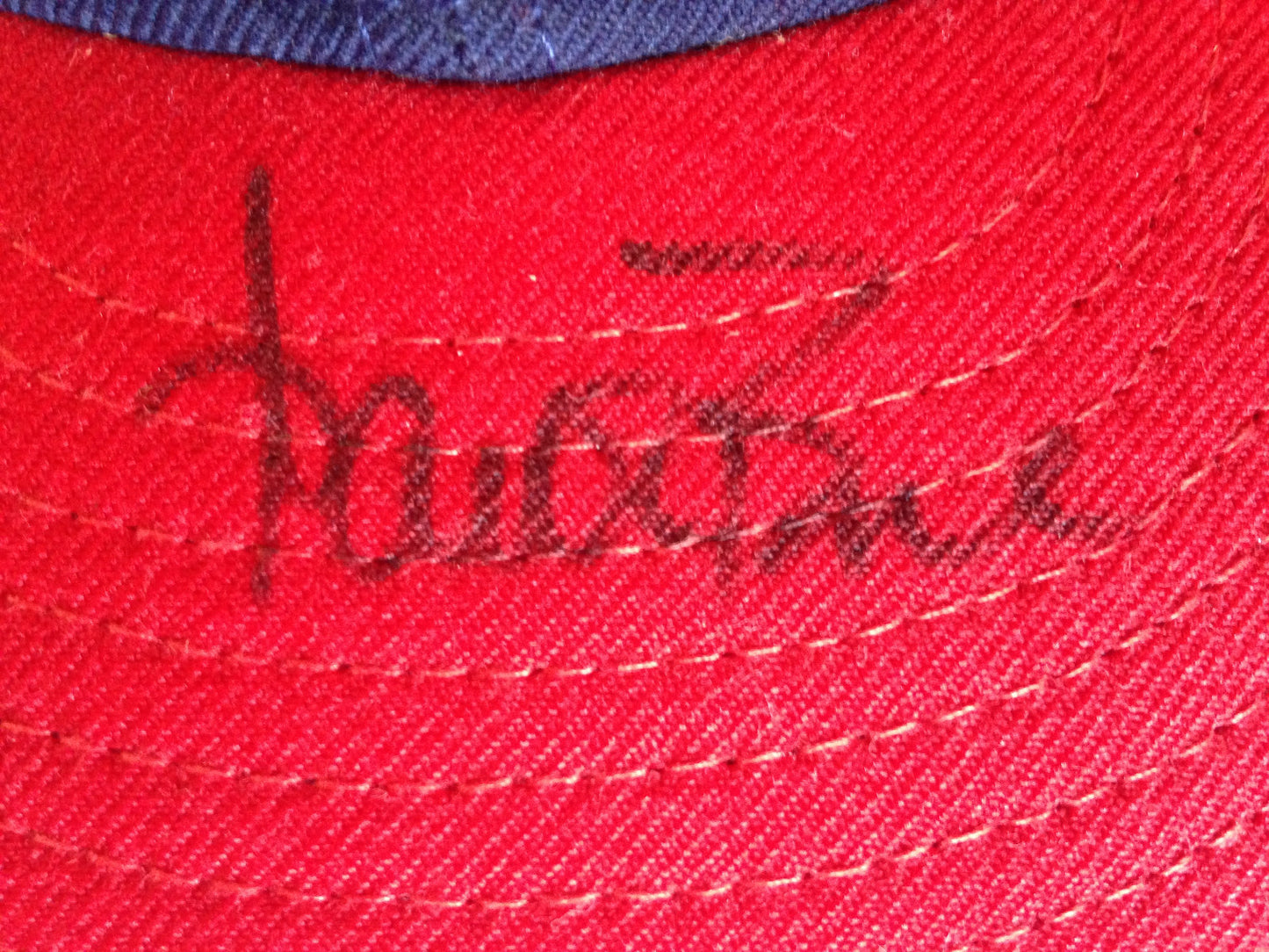 aaron boone signed game used Indians baseball hat autograph COA yankees manager