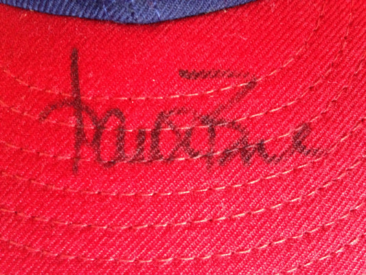 aaron boone signed game used Indians baseball hat autograph COA yankees manager