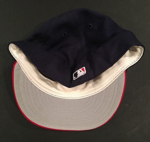 aaron boone signed game used Indians baseball hat autograph COA yankees manager