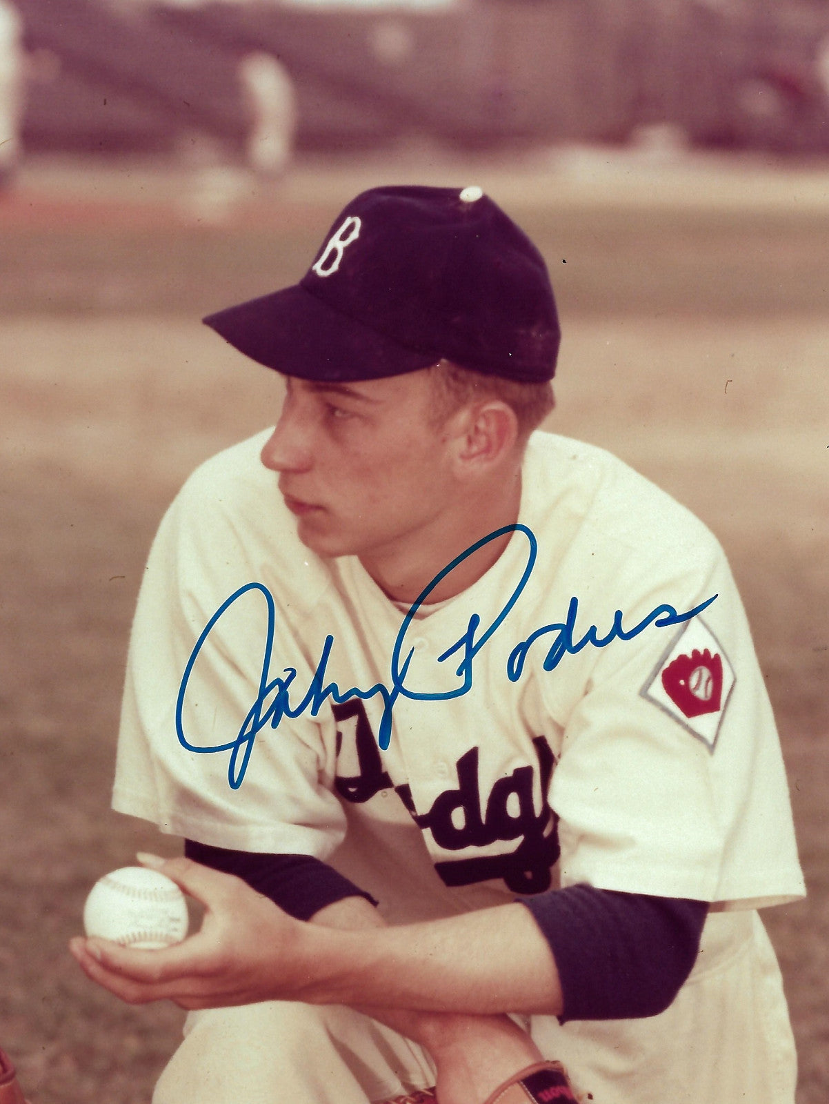 Johnny Podres Preacher Roe Dodgers 1955 Ws signed 8x10 photo framed 2 auto COA
