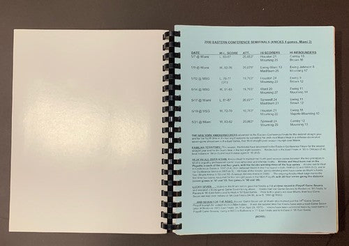 2000 NBA Playoffs Playoff Press Media Guide Knicks Patrick Ewing Jeff Van Gundy