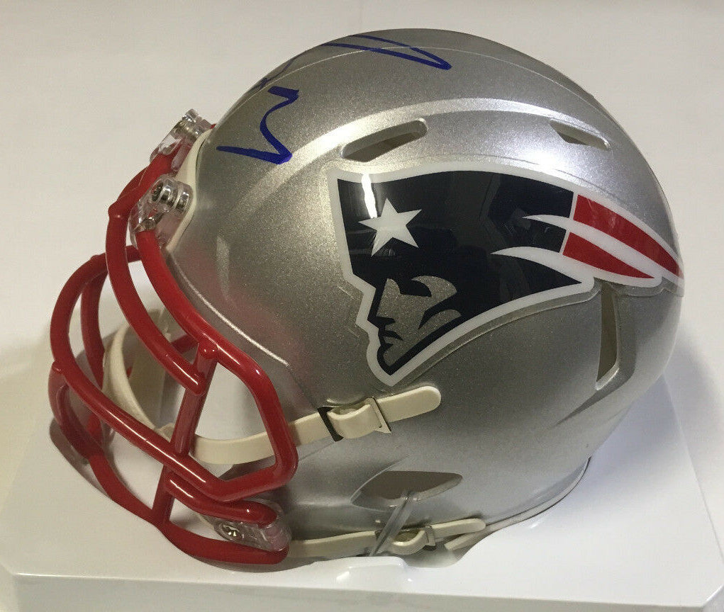 Sony Michel signed Patriots Mini Helmet rookie Autograph Steiner COA Super Bowl
