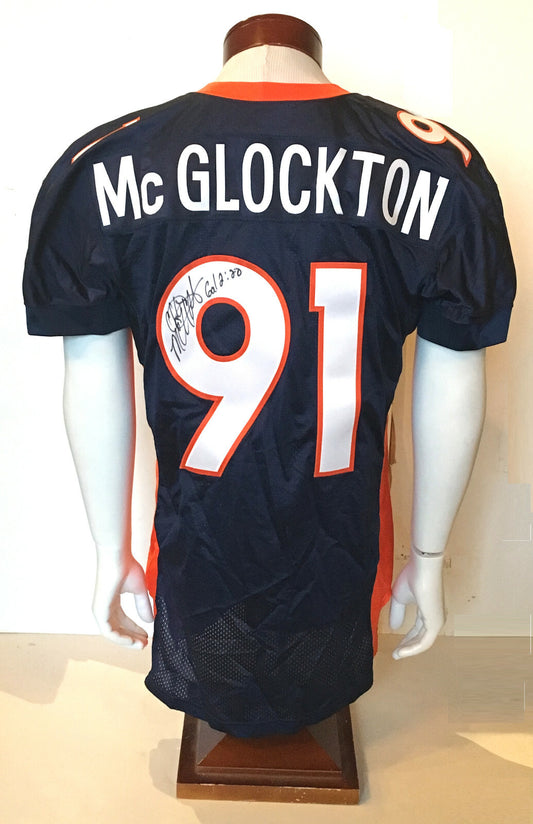 Chester McGlockton signed #91 Reebok Pro Denver Broncos jersey autograph CBM COA