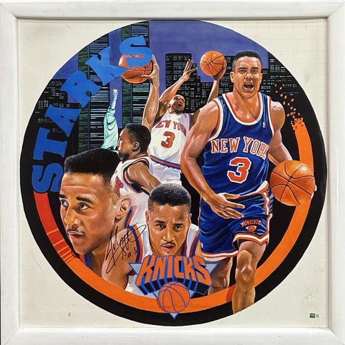 John Starks Terrence Fogarty Signed Original Canvas Oil Painting Framed Auto 1/1