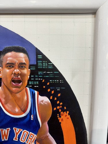 John Starks Terrence Fogarty Signed Original Canvas Oil Painting Framed Auto 1/1
