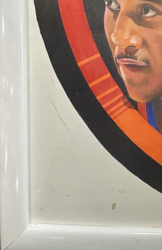 John Starks Terrence Fogarty Signed Original Canvas Oil Painting Framed Auto 1/1