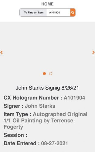 John Starks Terrence Fogarty Signed Original Canvas Oil Painting Framed Auto 1/1