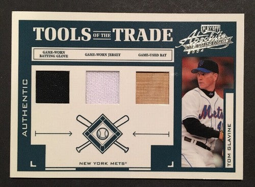 Tom Glavine 2004 Absolute Tools of Trade Game Used Bat Glove Jersey /25 Hof Mets