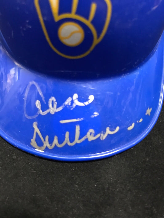 Don Sutton signed Baseball 5 3/4" Mini Helmet Brewers Hof Autograph CBM Holo COA