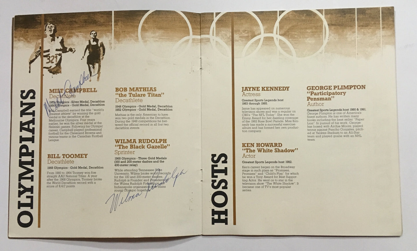 Greatest Sports legends signed program 24 auto Wayne Gretzky Gordie Howe COA