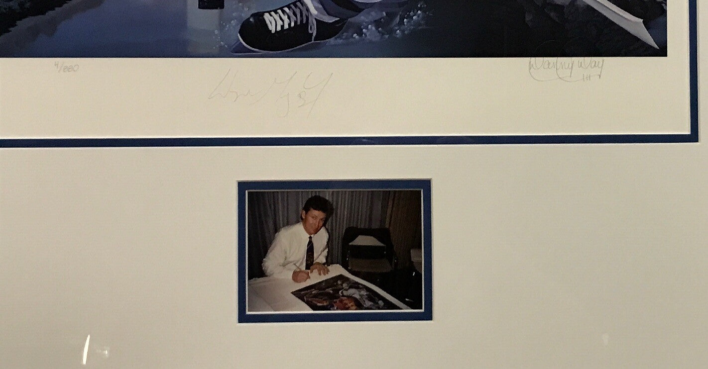 Wayne Gretzky Signed 802 HOF Danny Day litho framed 2 auto COA LE/880 Oilers Cup