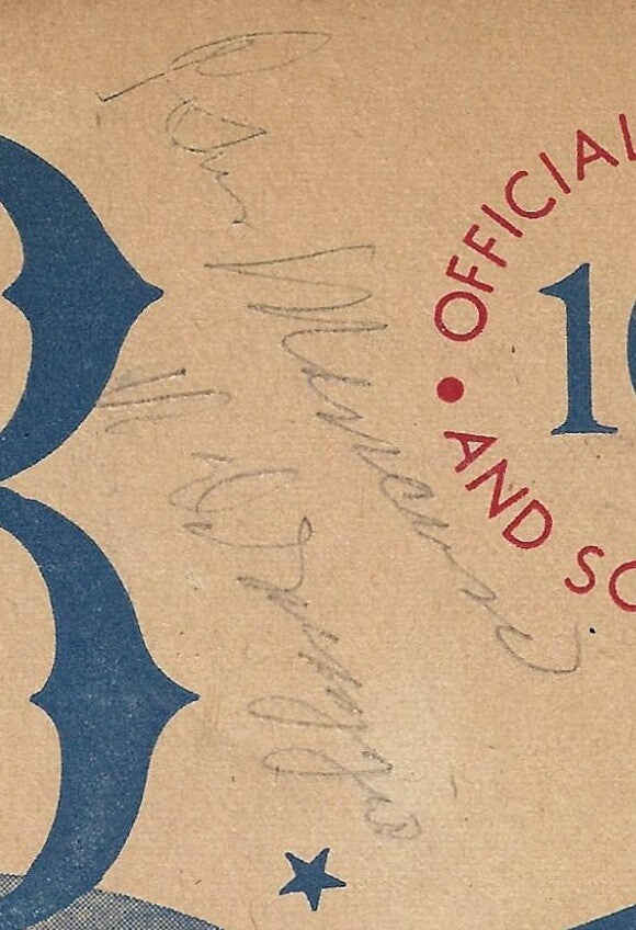Brooklyn Dodgers vs Phillies signed 1945 program 4 auto Leo Durocher CBM COA