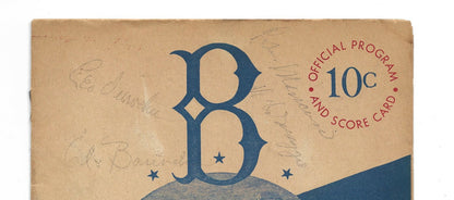 Brooklyn Dodgers vs Phillies signed 1945 program 4 auto Leo Durocher CBM COA