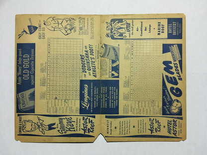 Brooklyn Dodgers vs Phillies signed 1945 program 4 auto Leo Durocher CBM COA