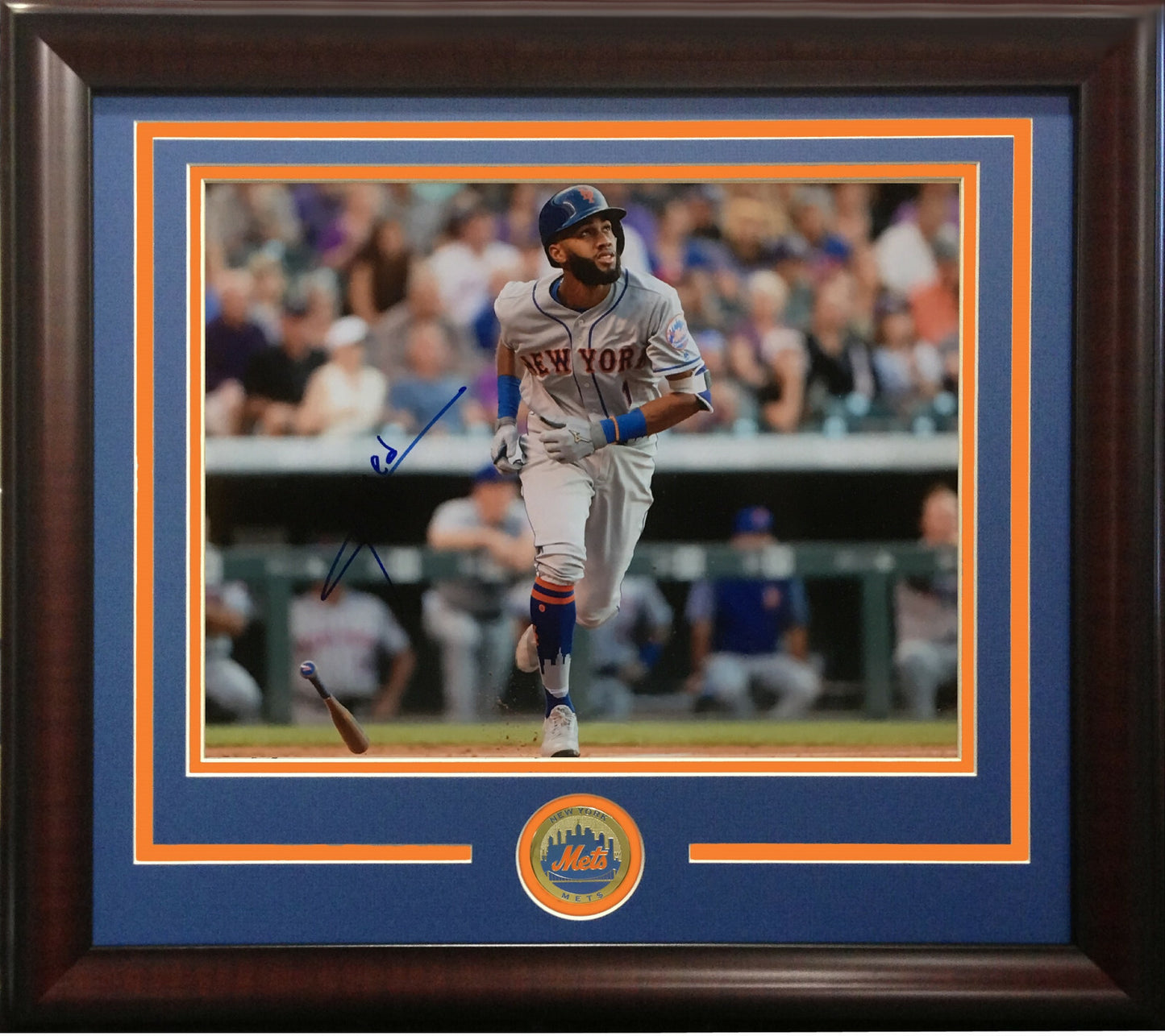 Amed Rosario signed 11x14 photo framed Mets coin Rookie Autograph CBM COA
