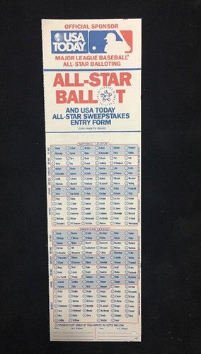 1987 MLB ALL-STAR BASEBALL GAME Unused  BALLOT OAKLAND A's COLISEUM Mint Mcgwire