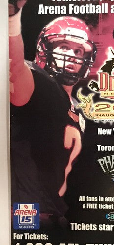 New York Dragons Inaugural Season Opening Night 2001 AFL Football Poster 24x36