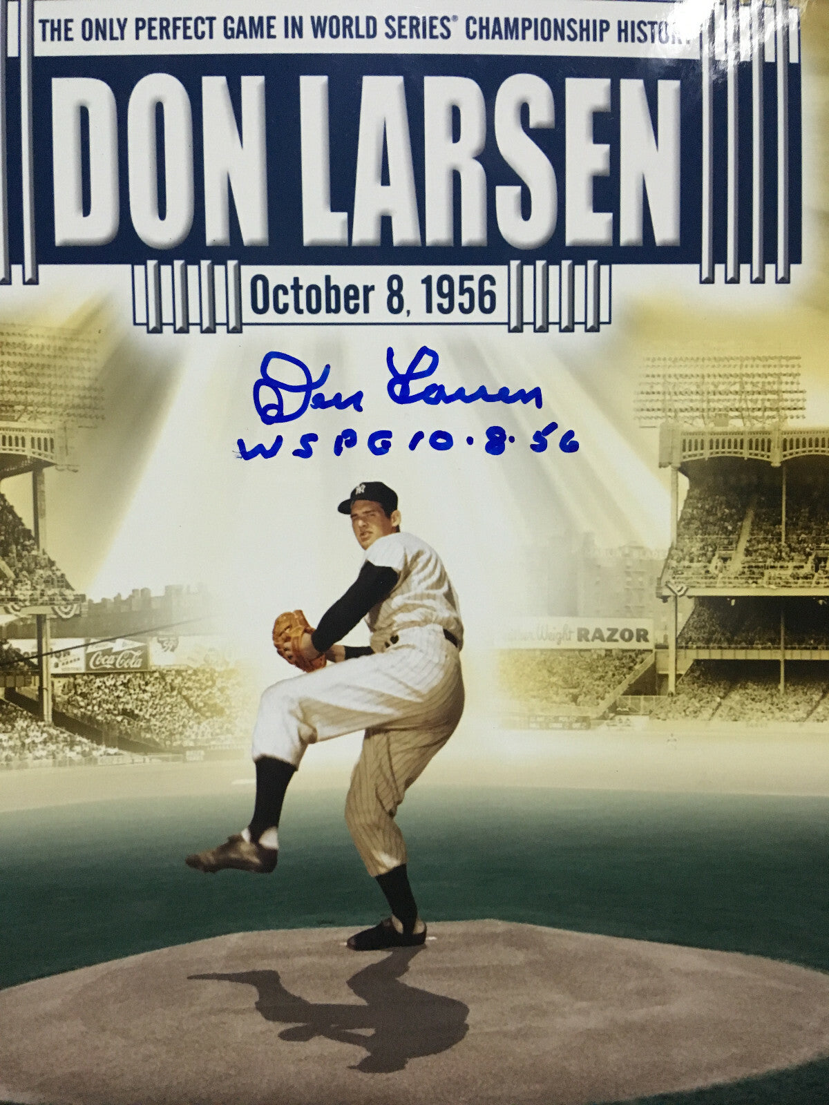 Don Larsen Yogi Berra signed 11x14 photo WS PG 10 8 56 framed Agent Holo Coa