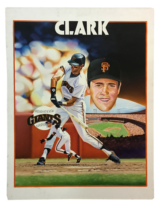 Terrence Fogarty signed original Will Clark Oil Painting canvas auto COA 1/1