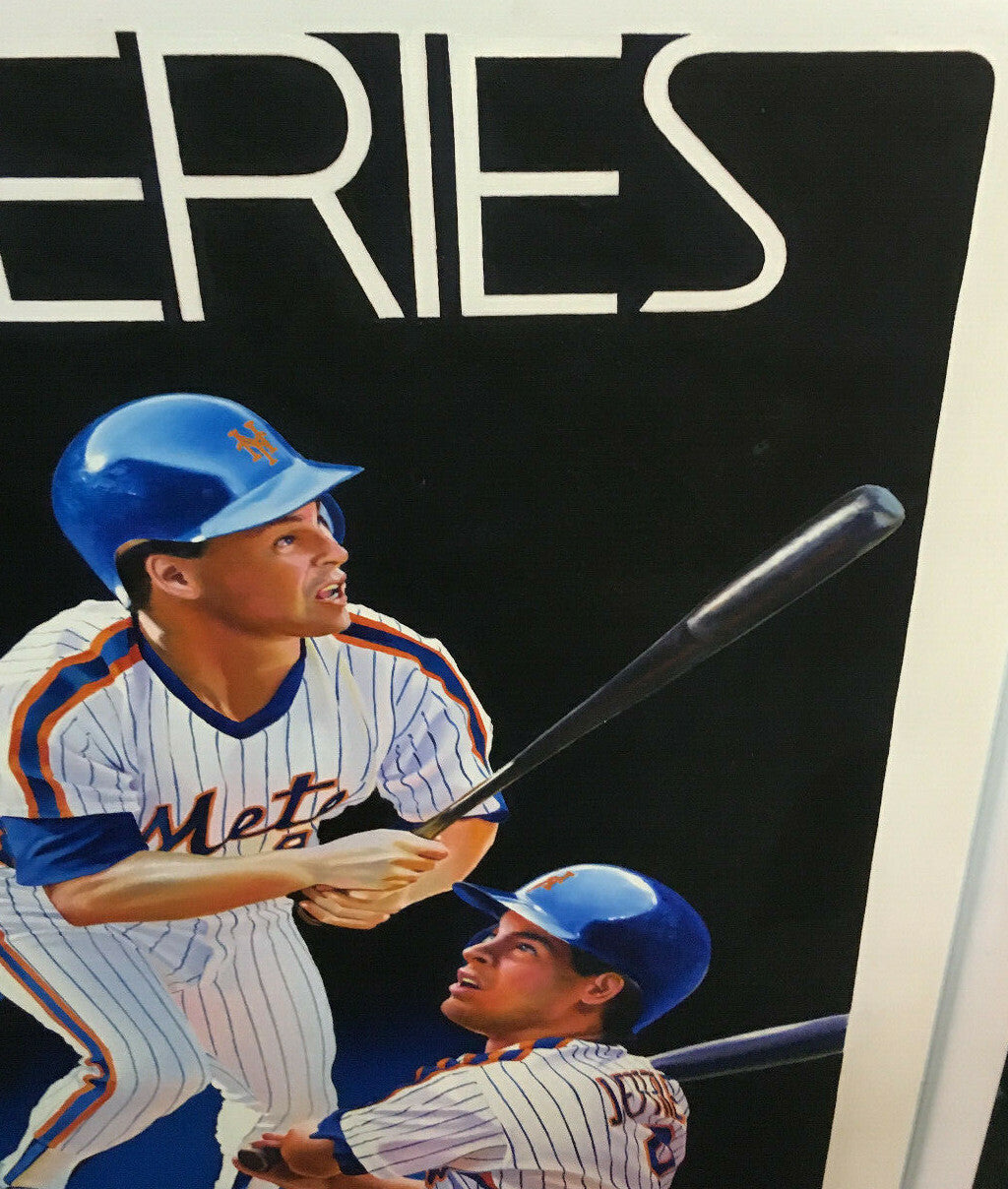 Terrence Fogarty signed Gregg Jefferies Painting 1/1 Mets Canvas framed auto