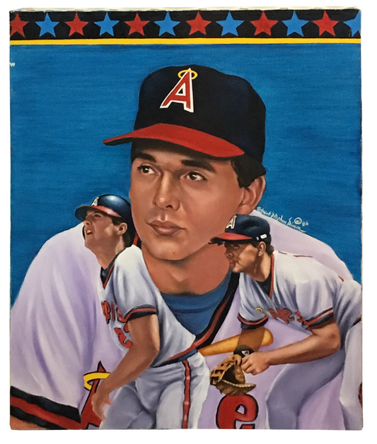 Robert Stephen Simon signed original Wally Joyner painting canvas auto COA 1/1.