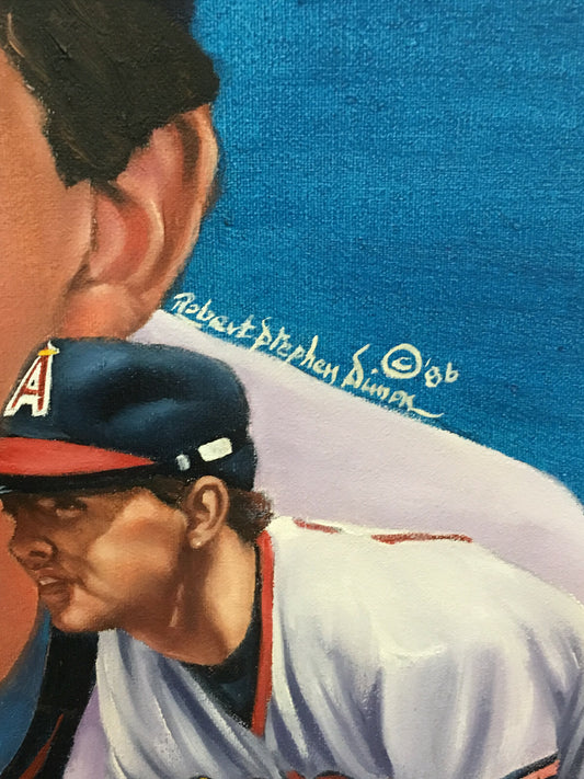 Robert Stephen Simon signed original Wally Joyner painting canvas auto COA 1/1.