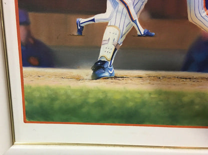 Terrence Fogarty signed Darryl Strawberry Painting canvas framed auto COA 1/1