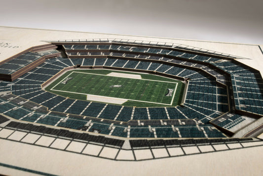 Philidelphia Eagles 5 Layer Lincoln Financial Stadium Views 13x17 3D Wood Sign