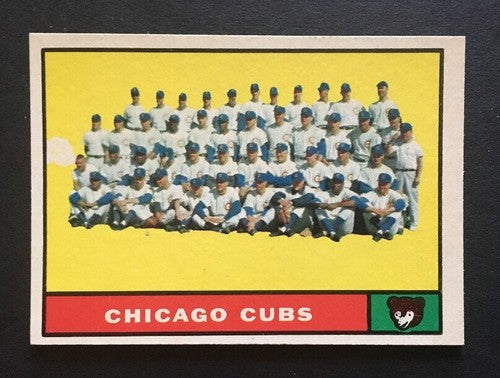 1961 Topps Chicago Cubs Team Card # 122 MINT RAZOR SHARP CLEAN Ernie Banks