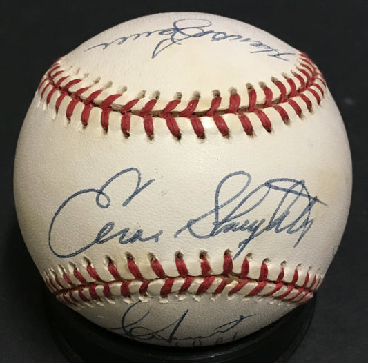 Yogi Berra Don Larsen signed Yankees legends baseball 13 auto HOF Ron Guidry COA