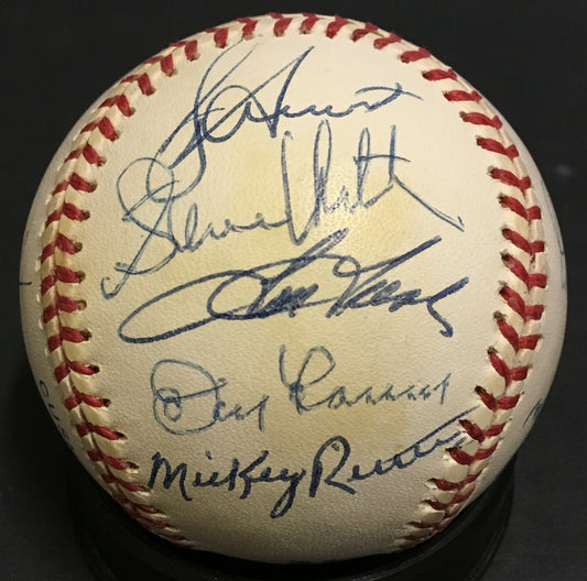 Yogi Berra Don Larsen signed Yankees legends baseball 13 auto HOF Ron Guidry COA