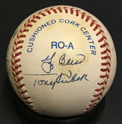 Yogi Berra Don Larsen signed Yankees legends baseball 13 auto HOF Ron Guidry COA