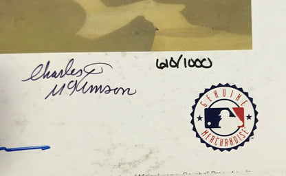 Pete Rose Eddie Murray Rod Carew signed 3000 hit Looney Tunes litho 3 auto COA