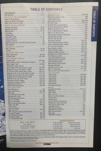 2006 NL East Champion New York Mets Media   Guide Program David Wright Reyes