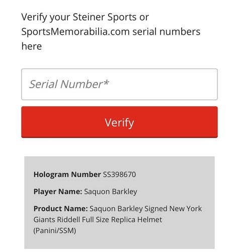 Saquon Barkley signed NY Giants FS Helmet Rookie auto ROY Panini Steiner COA