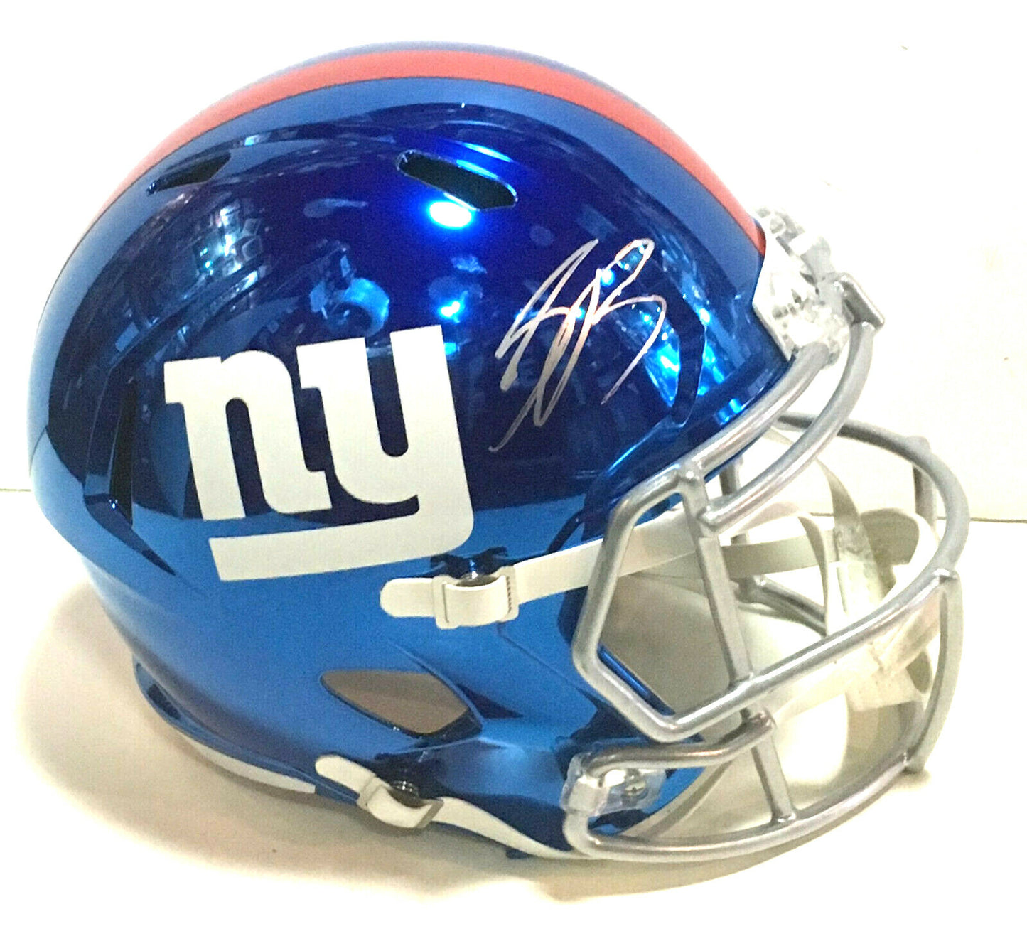 Saquon Barkley Giants ROY Signed FS Chrome helmet Rookie auto Steiner Panini COA