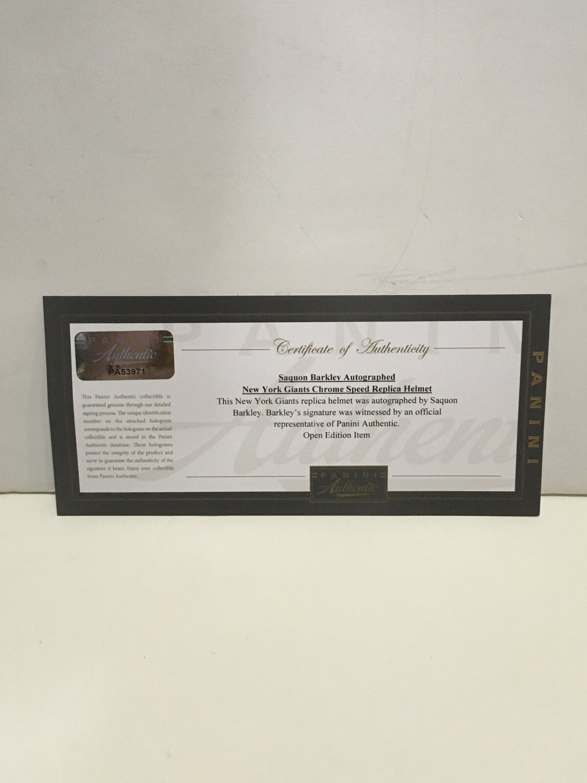 Saquon Barkley Giants ROY Signed FS Chrome helmet Rookie auto Steiner Panini COA