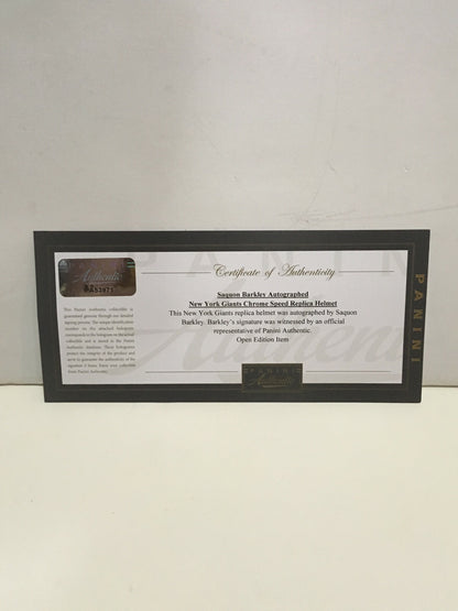Saquon Barkley Giants ROY Signed FS Chrome helmet Rookie auto Steiner Panini COA