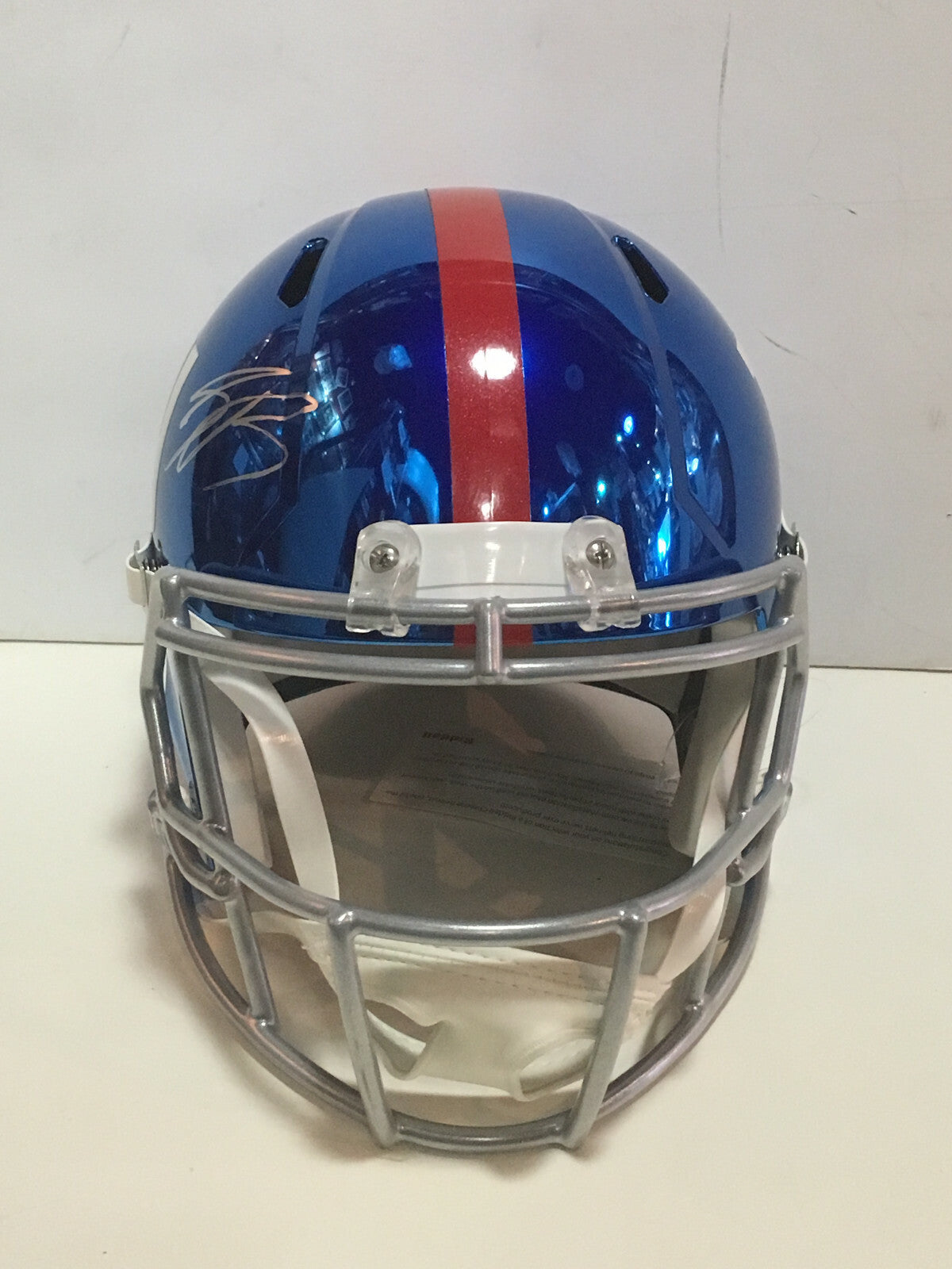 Saquon Barkley Giants ROY Signed FS Chrome helmet Rookie auto Steiner Panini COA