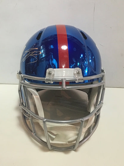 Saquon Barkley Giants ROY Signed FS Chrome helmet Rookie auto Steiner Panini COA