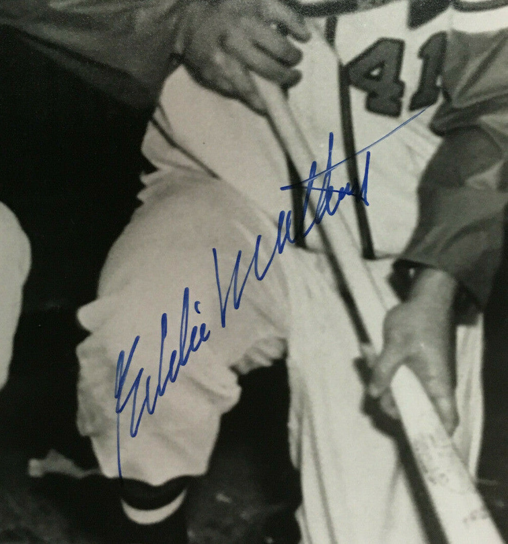1957 Braves Eddie Mathews Joe Adcock Pafko signed 16x20 photo framed 4 auto JSA