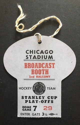 1970 71 Chicago Blackhawks Stanley Cup Playoffs Press Pass Ticket Game 7 Rangers