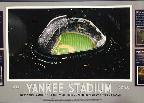 YANKEE STADIUM Final Season 1923- 2008  16x20 Photo File Mlb Holo Derek Jeter