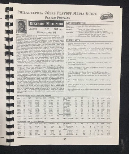 2001 NBA playoffs media Playoff guide Philadelphia 76ers Allen Iverson Rare